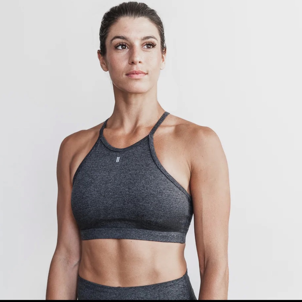 Nobull halter sports bra Charcoal heather matte